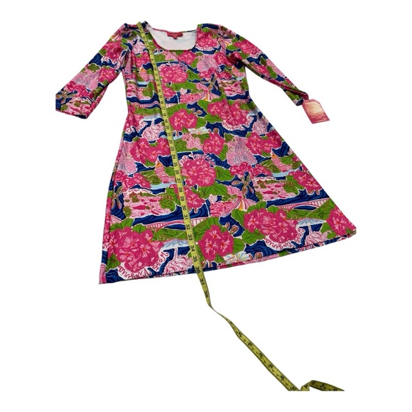 Vibrant Kaeli Smith West Virginia Pink and Blue Patterned Dress - Picture 3 of 10